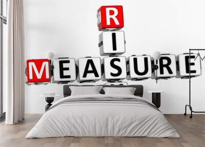 3D Measure Risk Crossword Wall mural