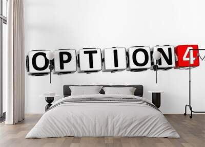 3D Option 4 Button Click Here Block Text Wall mural