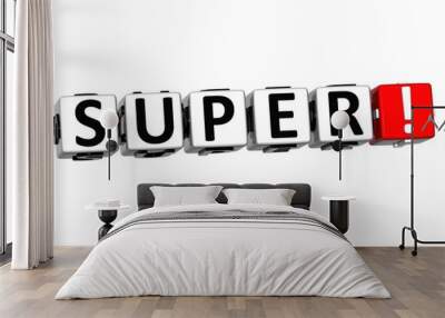 3D Super Block Cube text Wall mural