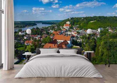 Kazimierz Dolny, Poland. Aerial view of Old Town. Kazimierz Dolny is a popular tourist destination in Poland. Bird's-eye view. Wall mural