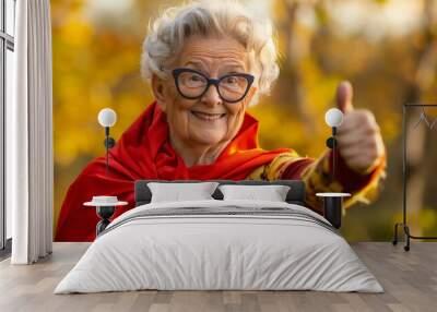 Vision Hero: Empowering Seniors with Eyewear Confidence Wall mural