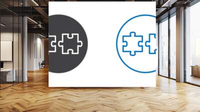 Puzzle icon flat editable icon mark set. Wall mural