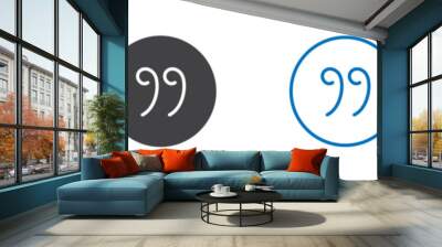 Quote icon flat editable icon mark set. Wall mural