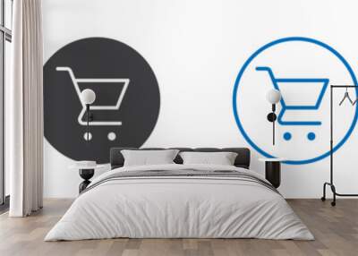 Shopping cart icon Isolated on white background vector set Wall mural