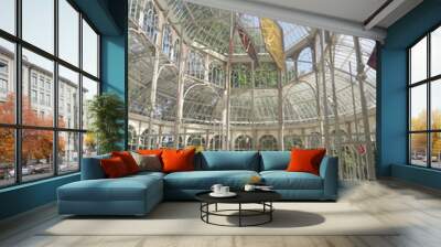 The Glass Palace = Palacio de Cristal - conservatory in Buen Retiro Park Madrid Spain Wall mural