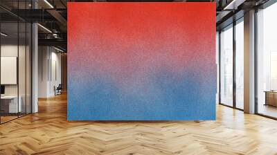 .spray paint gradient from red to blue on a white paper background Wall mural