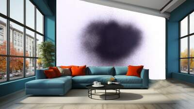 a black spray paint stain on a white paper background Wall mural