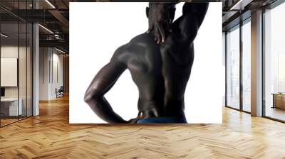 portrait of a black athletic man on his back Wall mural