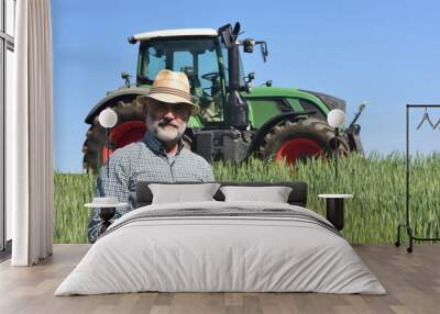 portrait of a farmer on the field Wall mural