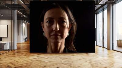 portrait of a woman on black Wall mural