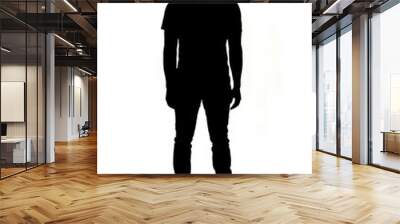 silhouette of adut man on white backgound Wall mural