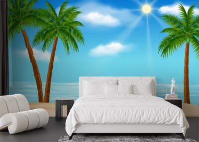 cute beach simple vector illustration Wall mural