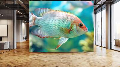 Close up of a tilapia fish in a tank. Wall mural