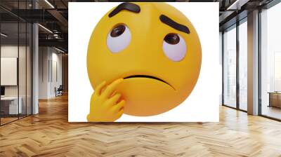 illustration 3d emoji confused worried fae isolated design Wall mural