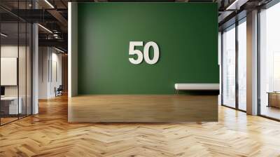 Minimalist Interior with Green Wall and Number 50 Wall mural