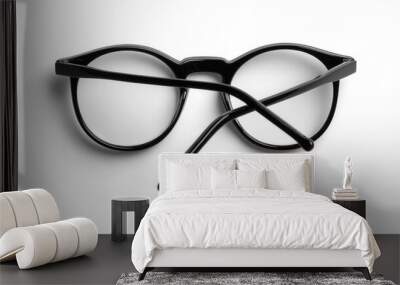 Open Reading Glasses with Black Frame Wall mural