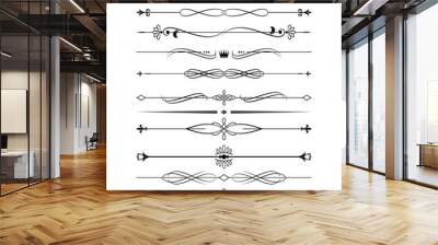 Divider set. Calligraphic design elements. Wall mural