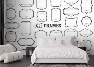 Vintage frames mega set isolated on white. Wall mural