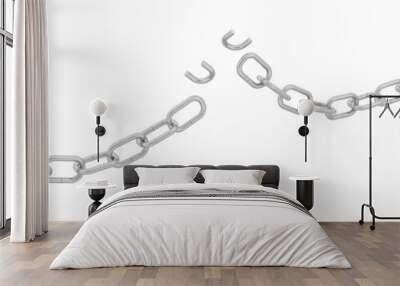 3d metal chain broken Wall mural