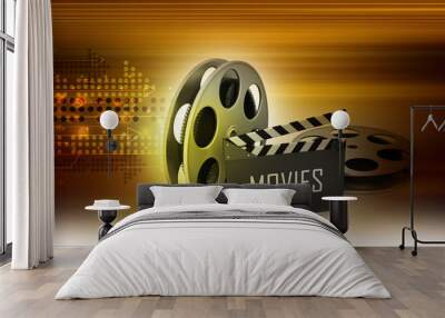 Film Reels and Clapper board Wall mural