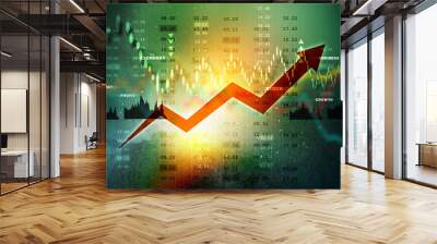 Stock market business graph Wall mural