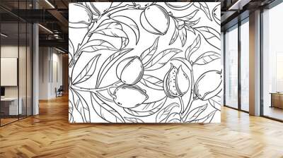 almond seamless pattern Wall mural