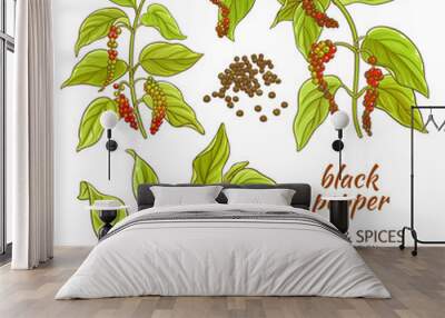 black ground pepper Wall mural