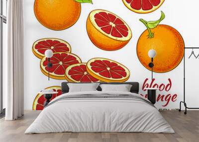 blood orange fruit Wall mural