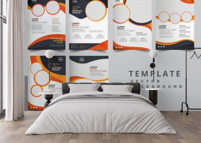 brochure design, cover modern layout, annual report, poster, flyer in a4 with colorful triangles Wall mural