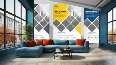 Brochure design, cover modern layout, annual report, poster, flyer in A4 with colorful triangles Wall mural