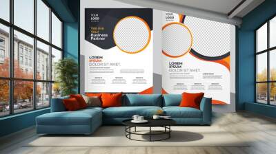 Brochure design, cover modern layout, annual report, poster, flyer in A4 with colorful triangles	
 Wall mural