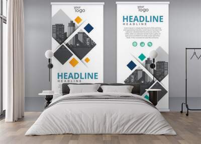 Roll up business template layout brochure leaflet-vector	 Wall mural