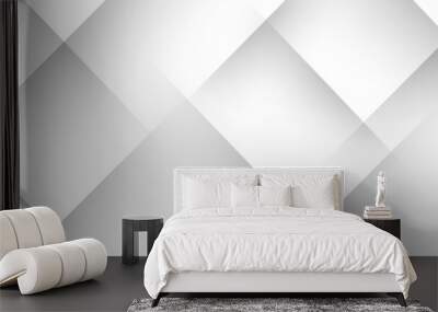 Abstract modern geometric diagonal lines background with grey and white square Element on light silver modern design for poster, banner, wallpaper, mockup, flyer, and report. Vector illustration.      Wall mural