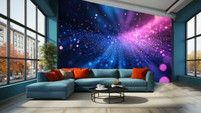 Abstract background featuring defocused blue and purple lights from fiber optics Wall mural