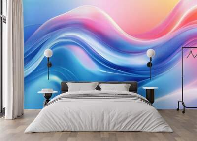 Abstract liquid wave background with a creative holographic design Wall mural