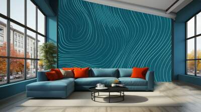 Hypnotic Turquoise Blue Lines Abstract Wallpaper Background Illustration Wall mural