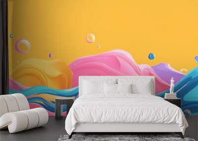 Macro Close Up Of Colorful Waves In Laundry Detergent Ai Enhanced Wall mural