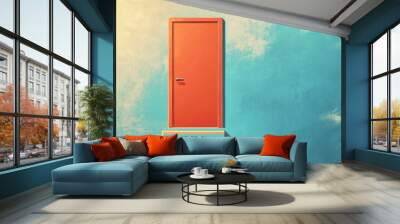 Open Door With Staircase To Hope And Salvation Concept Wall mural