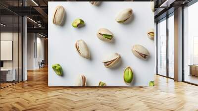 Pistachios On White Background It S Green Nut Wall mural