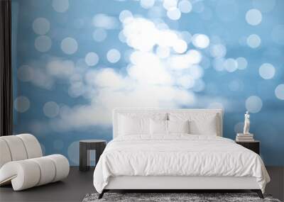 Blurred sea texture, blue Bokeh sea as background Wall mural