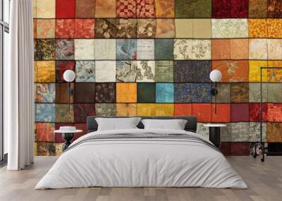 A colorful image of many different colored squares Wall mural