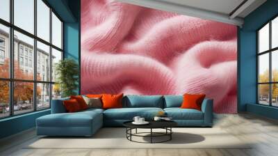 A pink sweater with a fuzzy texture Wall mural