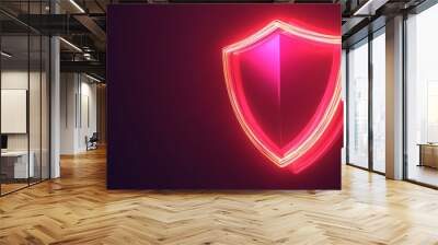 A red shield with a glowing light on it Wall mural