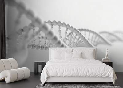 A white line of DNA is shown in a close up Wall mural