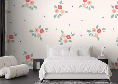 Vintage ditsy floral seamless pattern Wall mural