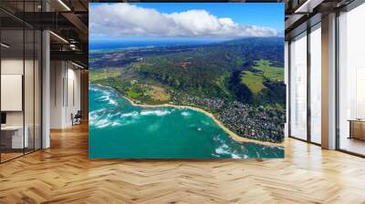 Oahu Helicopter Tour, Aerial Views Wall mural