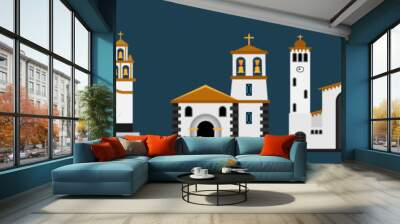 Spanish and Latin American Churches / Ai Illustrator / 2d Vector Models Wall mural