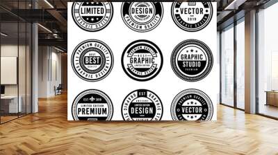 A Vintage badge design set. Wall mural