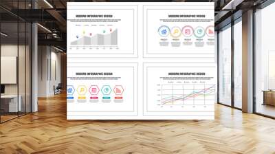 Infographic design elements Wall mural