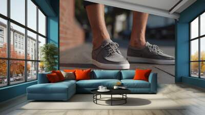 man wearing casual shoes. Generative AI	 Wall mural